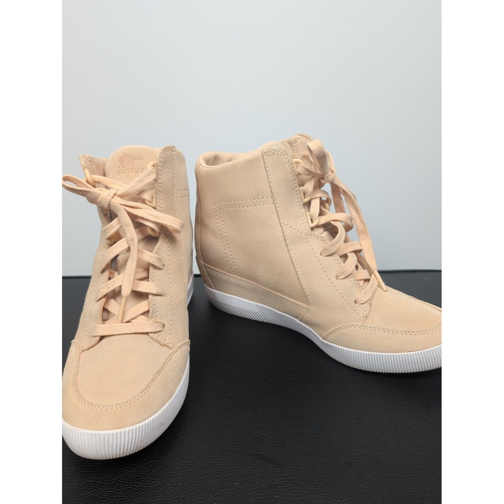 Sorel Out N About Hidden Wedge Bootie Womens Sz 9 Beige Waterproof Boots